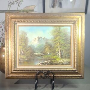 Gold Framed Landscape Art by H. Wilson Artist